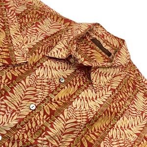 Tori Richard Mens SS Button‎ Front Hawaiian Shirt Red Brown Beige Floral XL